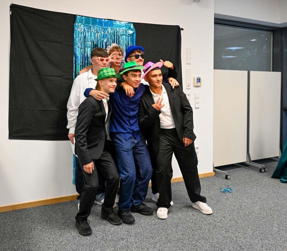 Schüler in der Fotobox